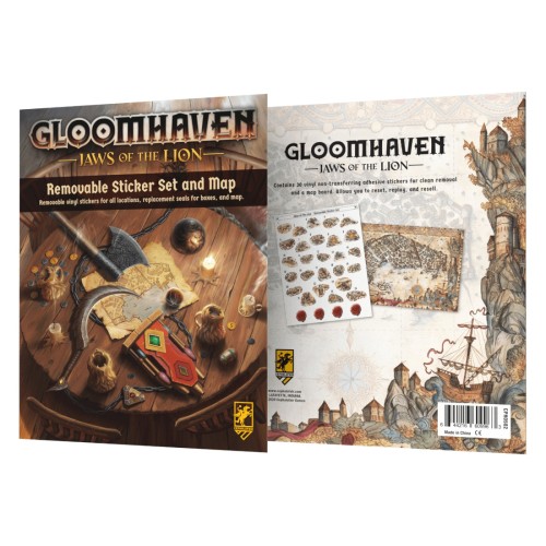 Gloomhaven Jaws of the Lion Removable Sticker Set & Map
