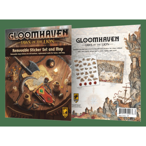 Gloomhaven Jaws of the Lion Removable Sticker Set & Map